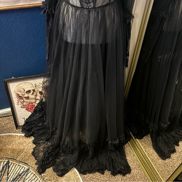 Widow Dance With Death black Gothic sheer lace dress - Picture 4 of 5